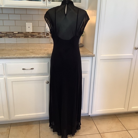 Donna Ricco Black Cap Sleeve Gown NWOT Size 14 Cocktail - Picture 5 of 10